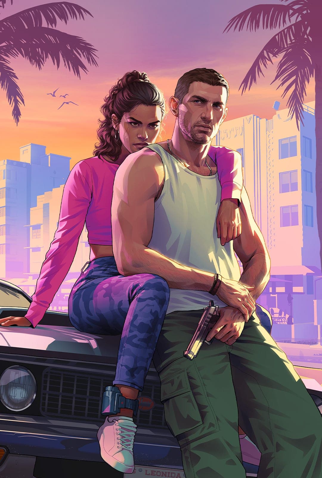Jason e Lucia em arte oficial de GTA VI